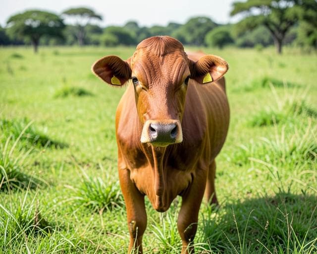 Livestock grazing on a farm